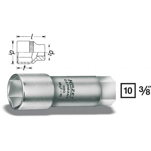 Hazet 880MGT-18 vnější šestihran nástavec na zapalovací svíčky 18 mm 3/8
