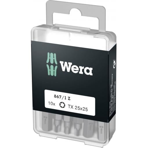 Wera 867/1 Z DIY SiS 05072409001 bit Torx T 25 nástrojová ocel legováno, vysoce pevné D 6.3 10 ks