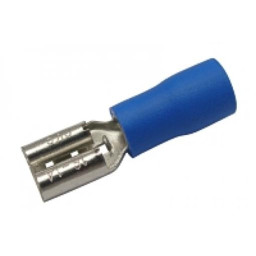 Zdířka faston 4.8mm, vodič 1.5-2.5mm  modrá