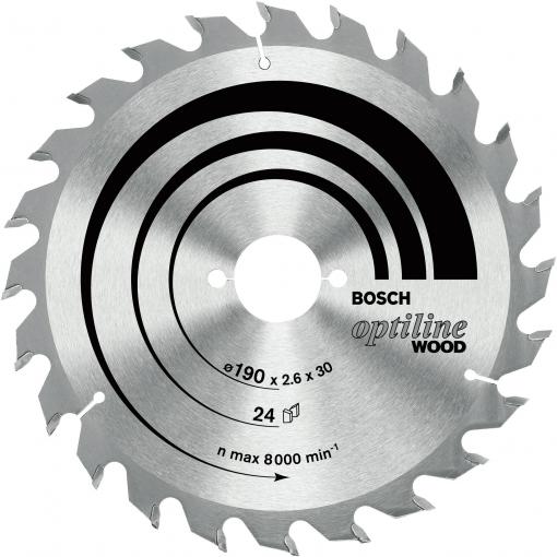 Bosch Accessories Optiline 2608640615 tvrdokovový pilový kotouč 190 x 30 x 2.6 mm Počet zubů (na palec): 24 1 ks