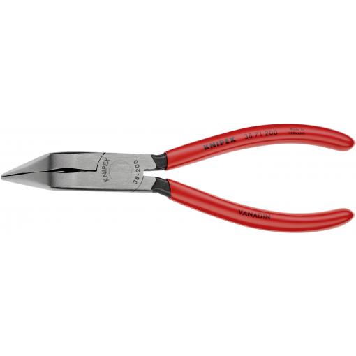 Knipex 38 71 200 pro elektroniku a jemnou mechaniku ploché jehlové kleště 70° zahnuté vanadová elektrikářská ocel 200 mm