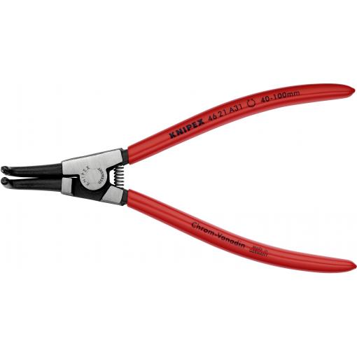 Knipex 46 21 A31 kleště na pojistné kroužky Vhodné pro (kleště na pojistné kroužky) vnější kroužky 40-100 mm Tvar hrotu zahnutý o 90°