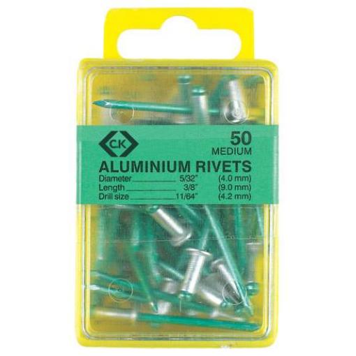 C.K T3819A 412 slepý nýt (Ø x d) 3.15 mm x 9 mm hliník hliník 50 ks