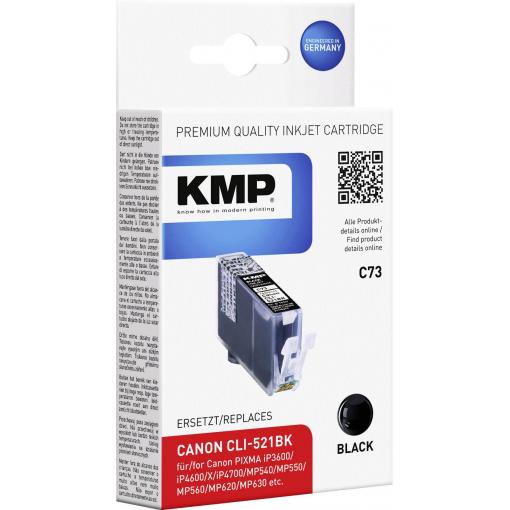 KMP Ink náhradní Canon CLI-521BK kompatibilní foto černá C73 1509,0001