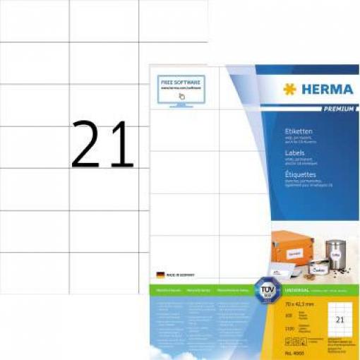 Herma 4668 univerzální etikety 70 x 42.3 mm papír bílá 2100 ks trvalé inkoustová tiskárna, laserová tiskárna, kopírka