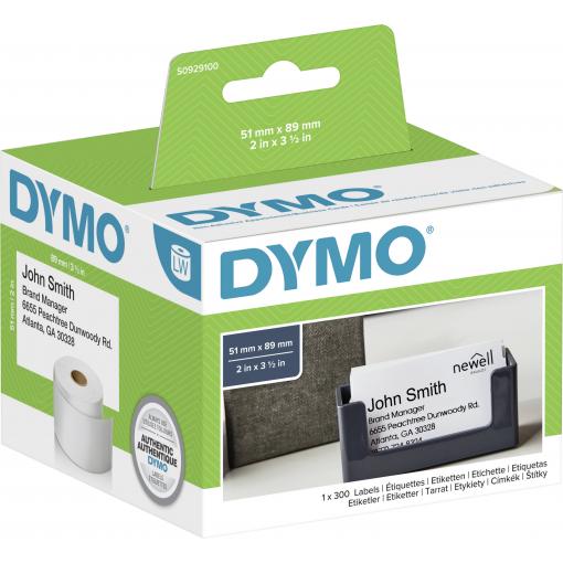 DYMO etikety v roli S0929100 S0929100 89 x 51 mm papír bílá 300 ks nelepí etikety časové, vizitky