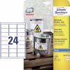 Avery-Zweckform J4773-10 etikety odolné proti vlivům počasí 63.5 x 33.9 mm poylesterová fólie bílá 240 ks trvalé inkoustová tiskárna, ruční popis