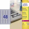 Avery-Zweckform L6009-20 typové štítky 45.7 x 21.2 mm poylesterová fólie stříbrná 960 ks trvalé laserová tiskárna, kopírka, ruční popis