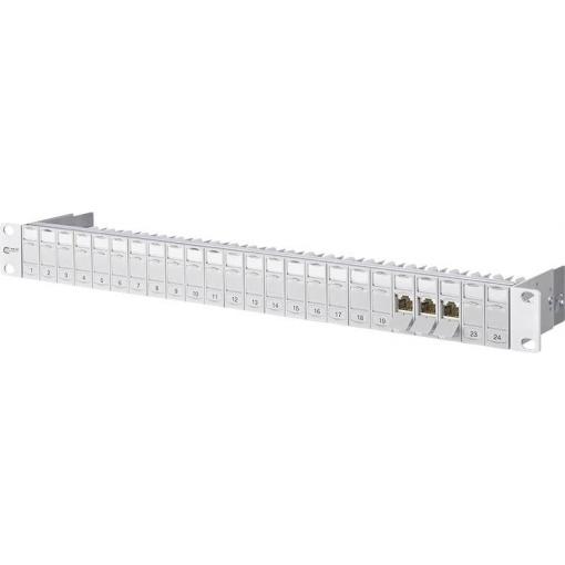 Metz Connect 130920-E 24 portů síťový patch panel 483 mm (19) CAT 6A 1 U stříbrná (metalíza) osazený