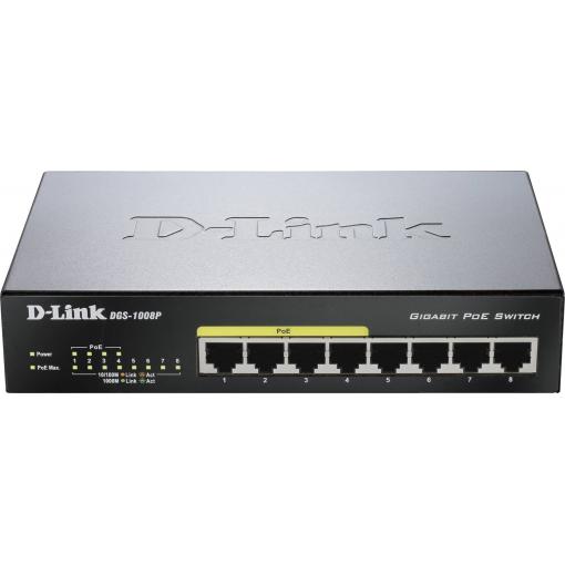 D-Link DGS-1008P/E DGS-1008P síťový switch 8 portů 1 GBit/s funkce PoE