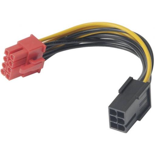 Akasa napájecí kabel [1x PCI-E zástrčka 6-pólová - 1x PCI-E zástrčka 8-pólová] 0.10 m žlutá, černá