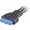 Akasa USB kabel USB 3.2 Gen1 plochý konektor 19pol., USB-A zásuvka 0.15 m černá pozlacené kontakty, UL certifikace AK-CBUB09-15BK