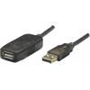Manhattan USB kabel USB 2.0 USB-A zástrčka, USB-A zásuvka 20.00 m černá 150958