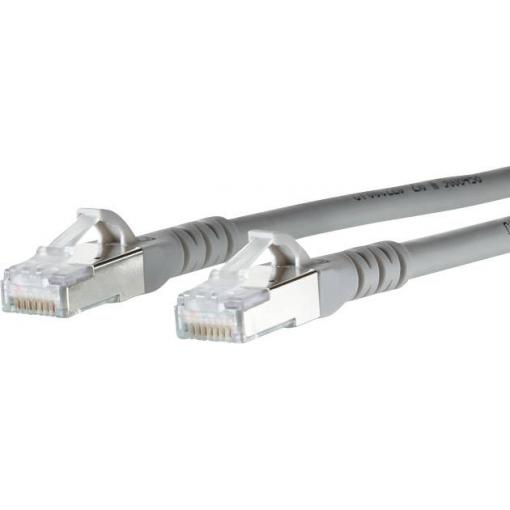 Metz Connect 1308450533-E RJ45 síťové kabely, propojovací kabely CAT 6A S/FTP 0.50 m šedá s ochranou 1 ks