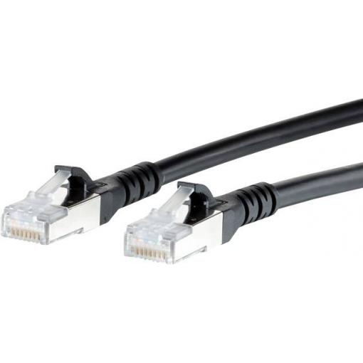 Metz Connect 1308451000-E RJ45 síťové kabely, propojovací kabely CAT 6A S/FTP 1.00 m černá s ochranou 1 ks