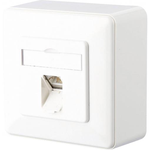 Metz Connect síťová zásuvka na omítku CAT 6 1 port čistě bílá