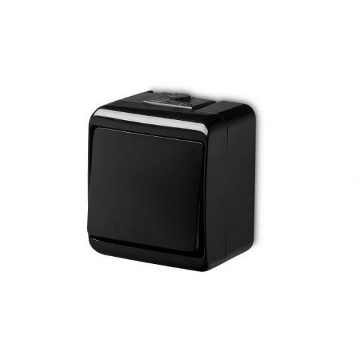 Nástěnný vypínač Karlik č.1, IP54, 250 V / 10 A, černý