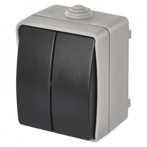 Přepínač 250 V/10 AX IP54 2 tlačítka, schodišťový  A1398.1