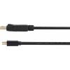 Renkforce Mini-DisplayPort / DisplayPort kabelový adaptér Mini DisplayPort konektory, Konektor DisplayPort 3.00 m černá RF-4538178 pozlacené kontakty Kabel