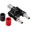 TRU COMPONENTS adaptérový konektor, BNC zásuvka - zásuvka 4 mm, rovná, černá
