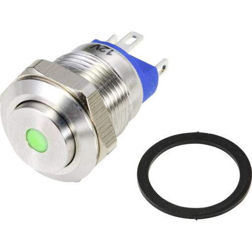 TRU COMPONENTS TC-9219004 tlačítko 48 V/AC 2 A 1x vyp/(zap) bez aretace zelená IP67 1 ks