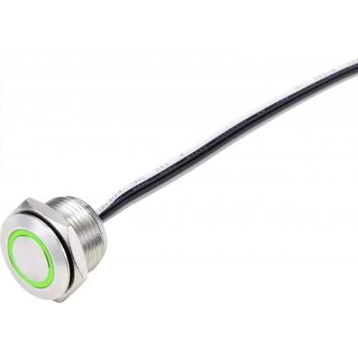 TRU COMPONENTS tlačítko 24 V/DC 50 mA 1x vyp/(zap) bez aretace zelená IP40 1 ks