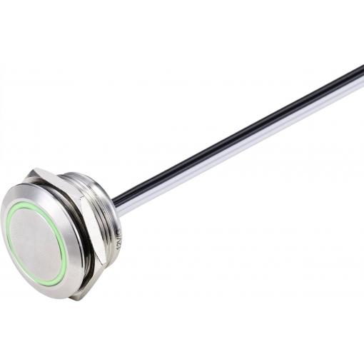 TRU COMPONENTS tlačítko 24 V/DC 50 mA 1x vyp/(zap) bez aretace zelená IP40 1 ks
