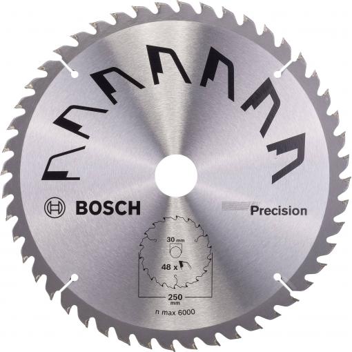Bosch Accessories Precision 2609256879 tvrdokovový pilový kotouč 250 x 30 mm Počet zubů (na palec): 48 1 ks