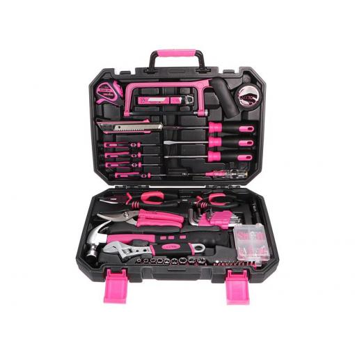 Sada nářadí SIXTOL SX3027 HOME PINK 128 128ks