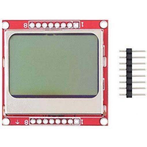 Displej LCD 84x48 znaků, Nokia5110, modré podsvícení, červená DPS
