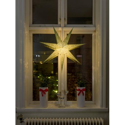 Konstsmide 2982-900 vánoční hvězda   žárovka, LED zelená  vyšívané, s vysekávanými motivy, se spínačem