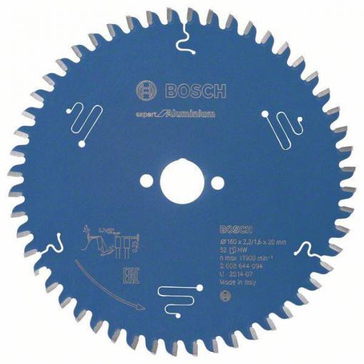 Bosch Accessories Expert for Aluminium 2608644094 pilový kotouč 160 x 20 x 1.6 mm Počet zubů (na palec): 52 1 ks
