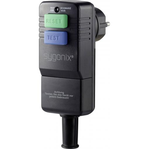 Sygonix SY-3779070 zástrčkový proudový chránič 230 V černá IP54