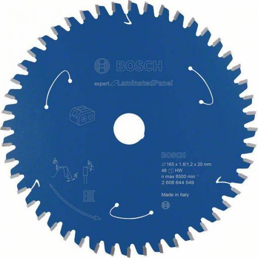 Bosch Accessories Kreissägeblatt Ø 165x20x1,8mm 48 WZ HM Expert for Laminated Panel 2608644549 pilový kotouč 165 x 20 mm Počet zubů (na palec): 48 1 ks