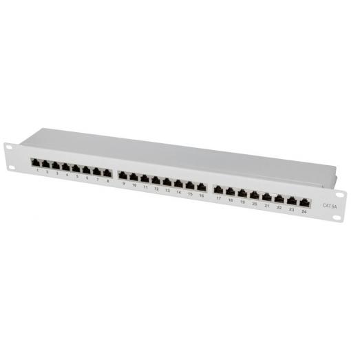 LogiLink NP0060 24 portů patch panel 483 mm (19) CAT 6A 1 U šedá