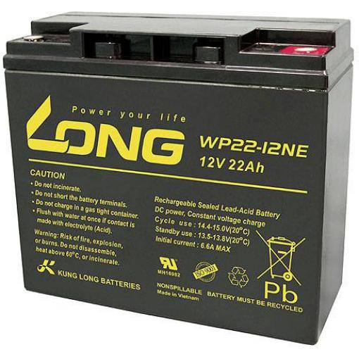 Long WP22-12NE WP22-12NE olověný akumulátor 12 V 22 Ah olověný se skelným rounem (š x v x h) 181 x 167 x 76 mm šroubované M5 odolné proti více cyklům, nepatrné