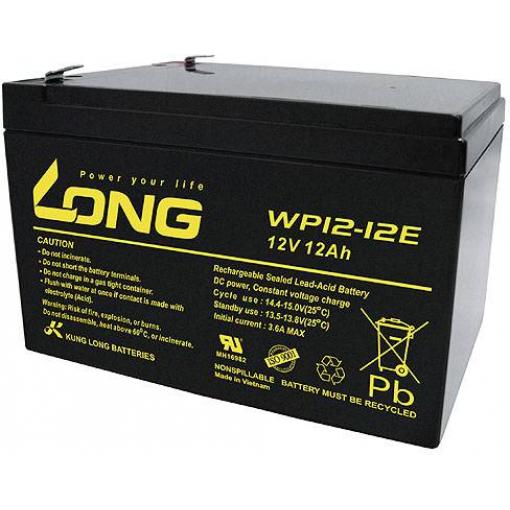 Long WP12-12E WP12-12E olověný akumulátor 12 V 12 Ah olověný se skelným rounem (š x v x h) 151 x 98 x 98 mm plochý konektor 6,35 mm odolné proti více cyklům,
