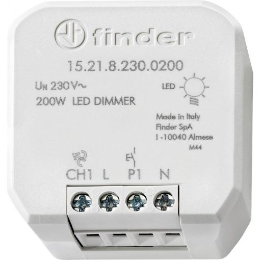 Finder 15.21.8.230.0200 stmívač pod omítku Vhodné pro svítidlo: LED žárovka světle šedá
