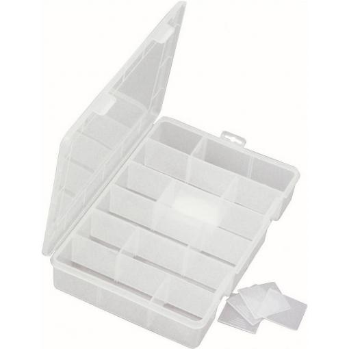 VISO krabička na malé součástky (d x š x v) 280 x 200 x 50 mm přihrádek: 18 variabilní rozčlenění Obsah 1 ks
