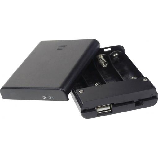 Velleman BH341USB úložný box na baterie 4x AA (d x š x v) 60 x 20 x 80 mm