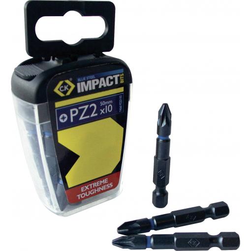 C.K T4560 PZ2LD10 sada bitů, 10dílná, křížový PZ, 1/4 (6,3 mm)