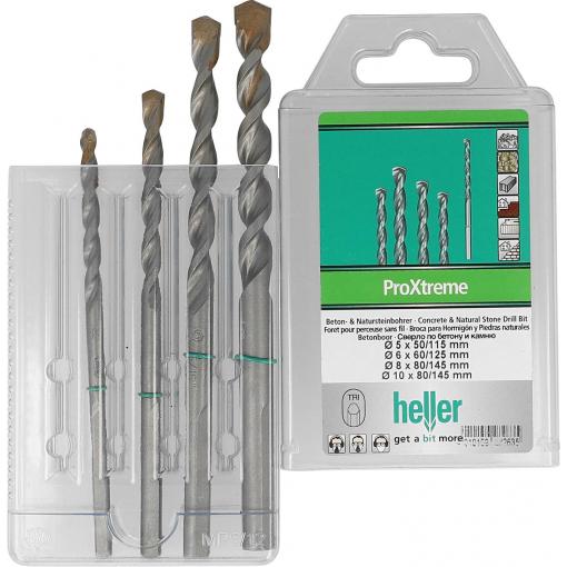 Heller ProXtreme 28263 5 tvrdý kov sada vrtáku do betonu 4dílná 5 mm, 6 mm, 8 mm, 10 mm trojhranná násada 1 sada