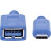 Manhattan USB 2.0, USB 3.0 adaptér [1x USB 3.2 gen. 1 zásuvka A - 1x USB-C® zástrčka] 353540 15.00 cm jednoduché stínění, fóliové stínění