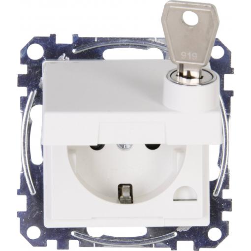 Kopp vestavný zásuvka s ochranným kontaktem, zásuvka s ochranným kontaktem se sklopným víkem HK 07 čistě bílá 951529001 1 ks