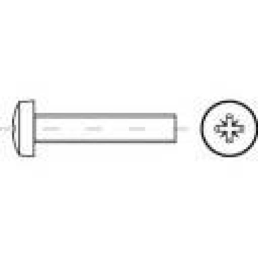 TOOLCRAFT TO-5375619 čočkový šroub M5 12 mm křížová drážka Philips nerezová ocel A4 500 ks