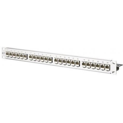 Metz Connect 130921-E 24 portů síťový patch panel 483 mm (19) CAT 6A 1 U stříbrná (metalíza) osazený