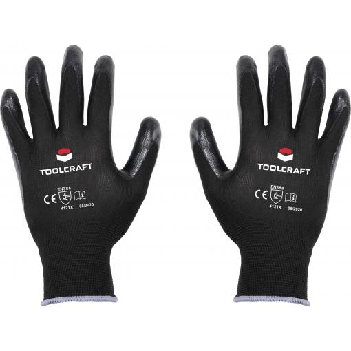 TOOLCRAFT TO-5621526 polyester, nitril pracovní rukavice Velikost rukavic: 7 CAT II 1 pár