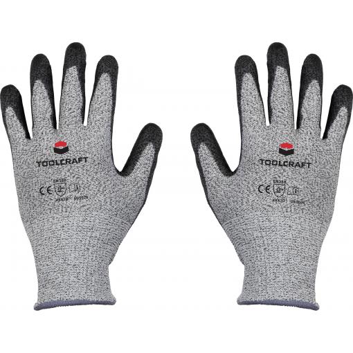 TOOLCRAFT TO-5621613 HPPE vlákna , polyester, syntetické vlákno , polyuretan rukavice odolné proti proříznutí Velikost rukavic: 11 CAT II 1 pár