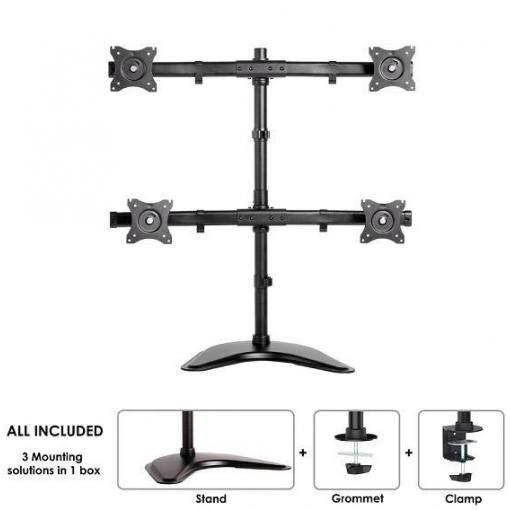 Neomounts držák na stůl pro monitor NM-D335D4BLACK 4 Displej: (s) 25,4 cm (10) - 68,6 cm (27) černá naklápěcí, nakláněcí