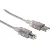 Manhattan USB kabel USB 2.0 USB-A zástrčka, USB-B zástrčka 1.80 m stříbrná 333405